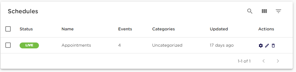 Schedule  SetLive
