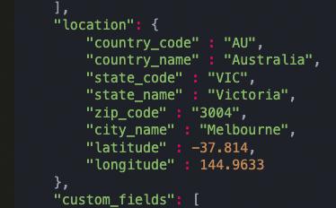 Geo Notification Payload