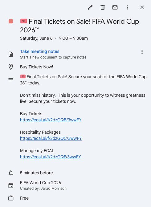 Localised Ticket Alert