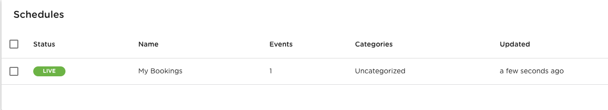 Create Schedule